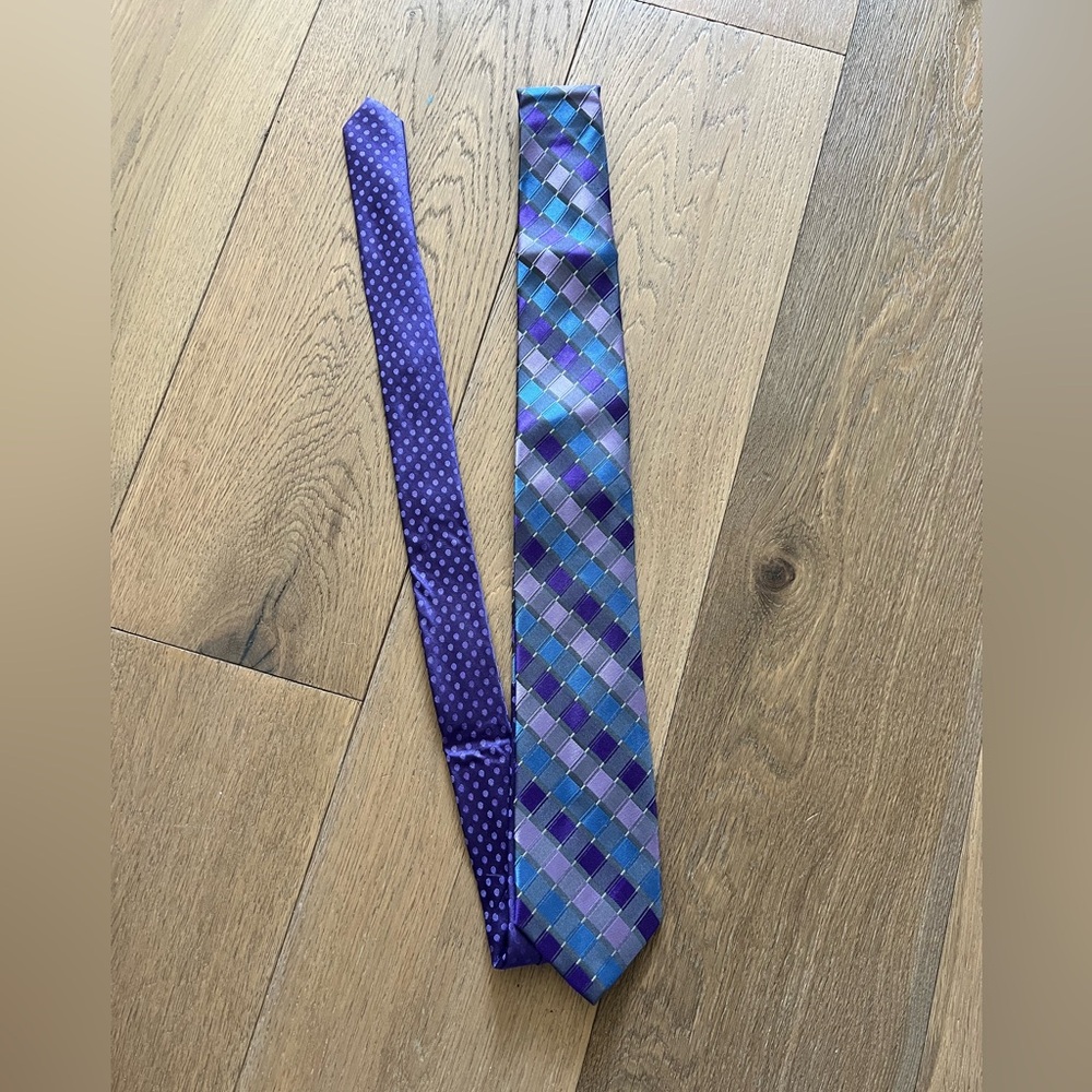 Perry Ellis Portfolio Tie - purple, blue, gray